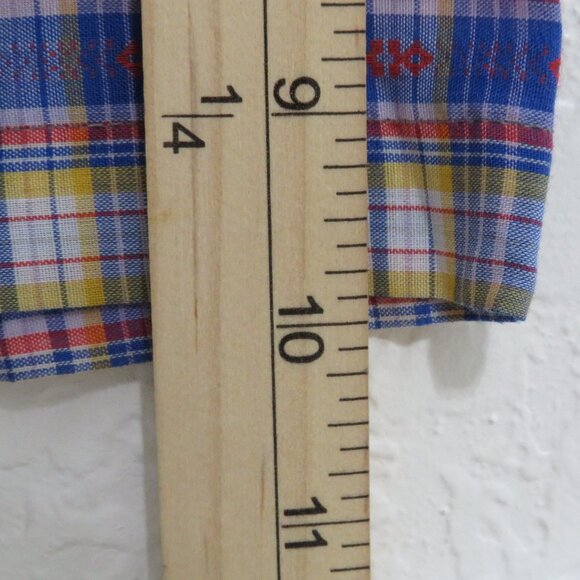 Basic Options* Men's Short Sleeve Button Down Straight Hem Pocket Plaid Shirt~XL - Picture 8 of 10